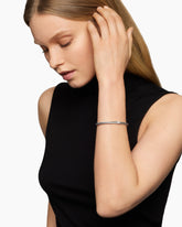 X Classic Cable Station Bracelet in Sterling Silver with Diamonds, 4mm